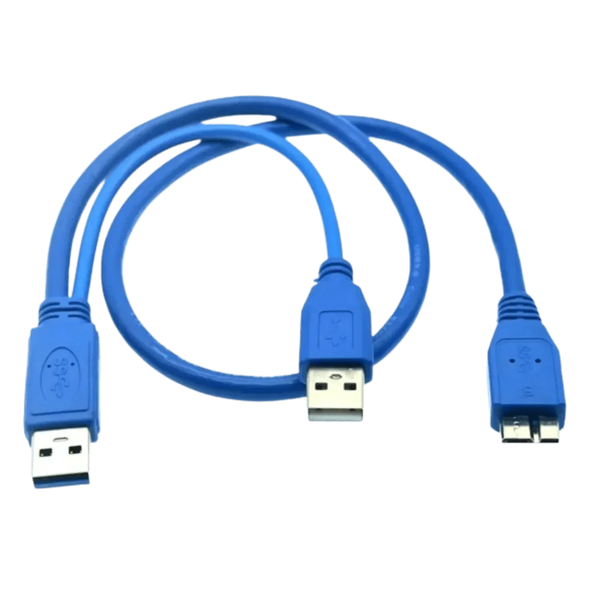 Câble d'alimentation USB 3.0 vers Micro B en Y - Bleu - 1M