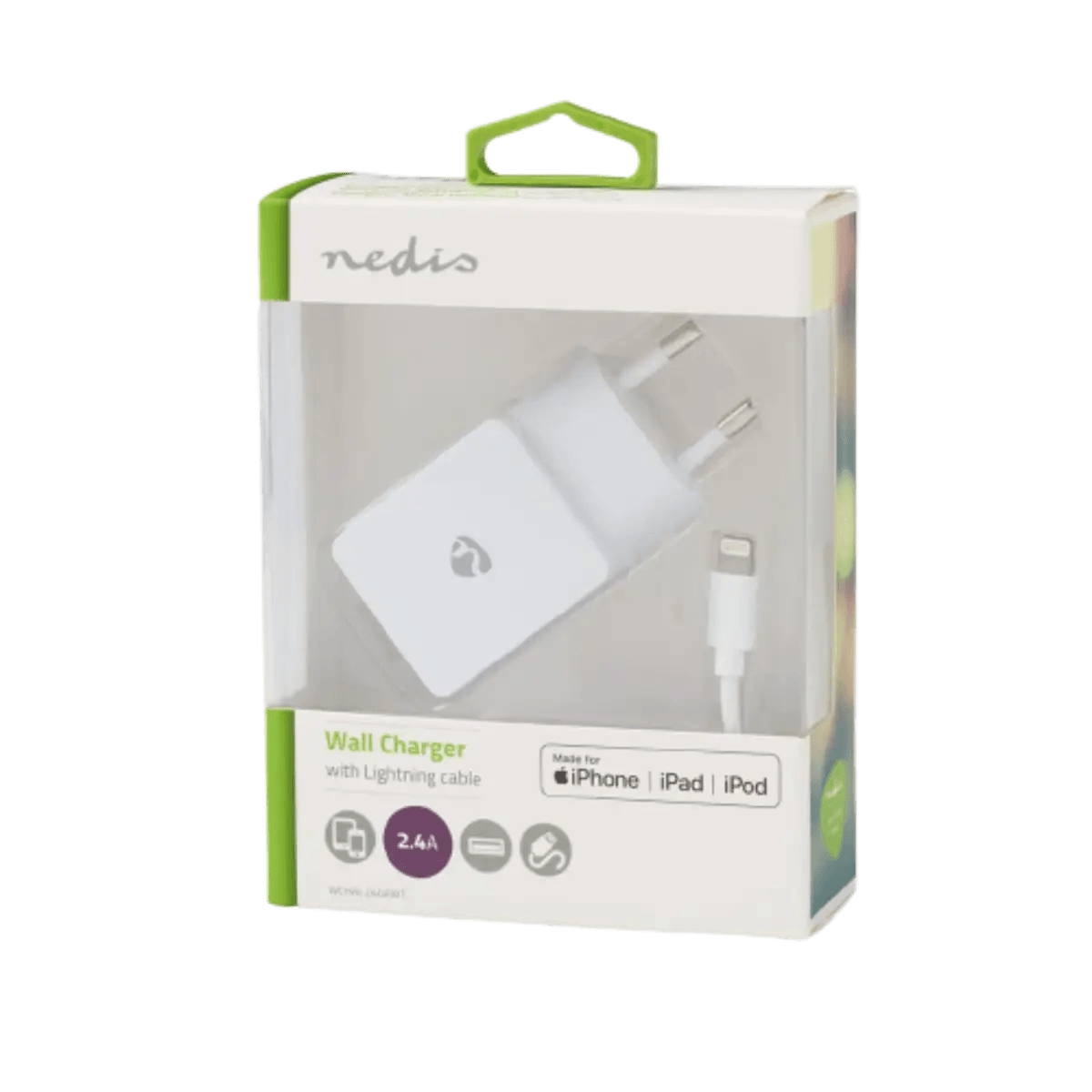 Chargeur Mural 2.4A  + Câble Lightning Iphone 5, 6, 7 Se