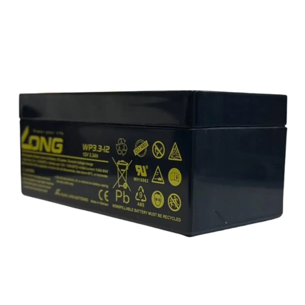 Batterie plomb AGM VRLA 12V 3.3Ah – Haute performance, connectique FastOn 4.8 mm