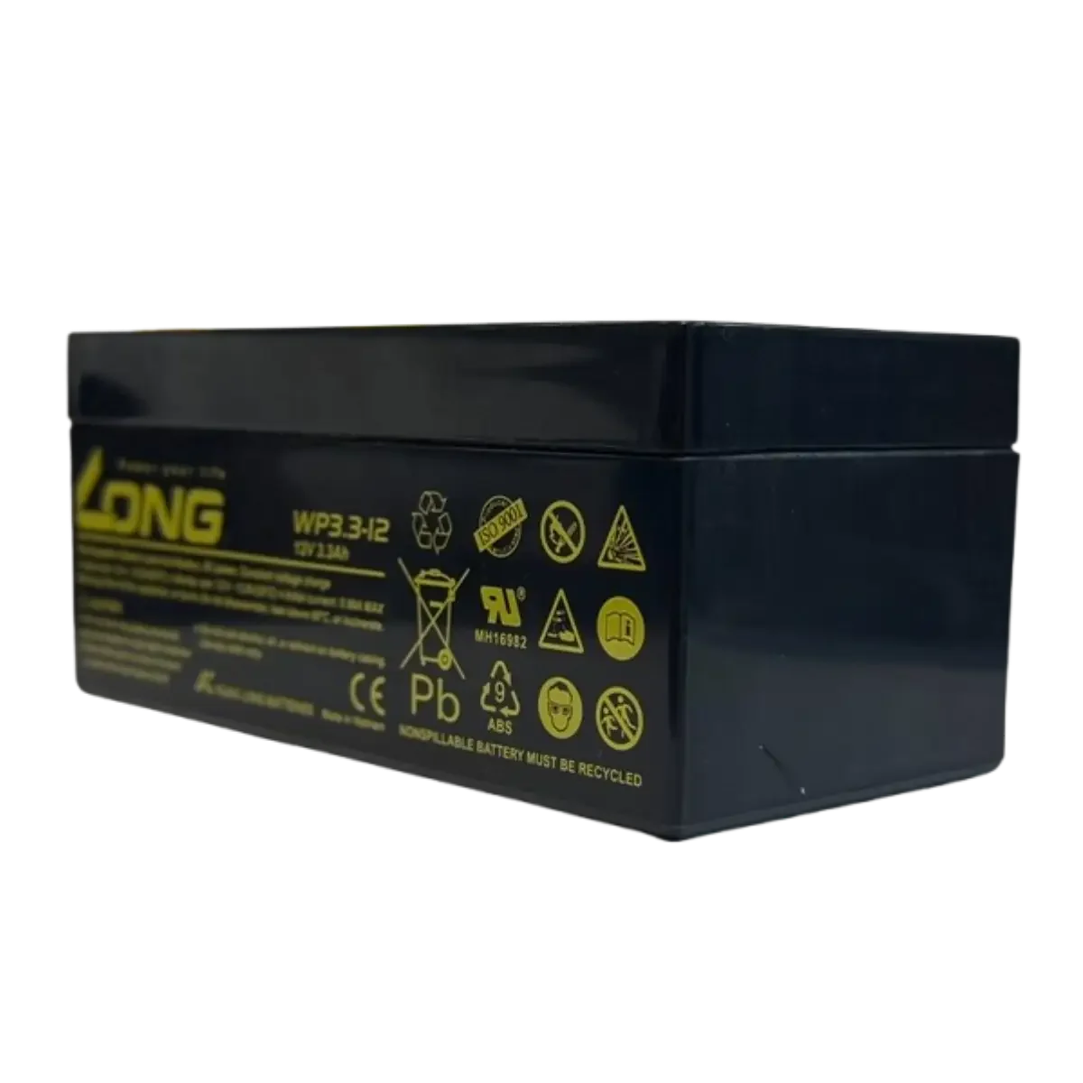 Batterie plomb AGM VRLA 12V 3.3Ah – Haute performance, connectique FastOn 4.8 mm