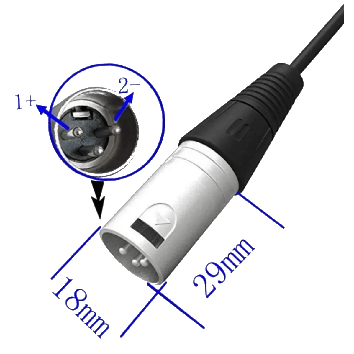 Chargeur de batterie XLR 3PIN 24V 2A pour fauteuil roulant, trottinette