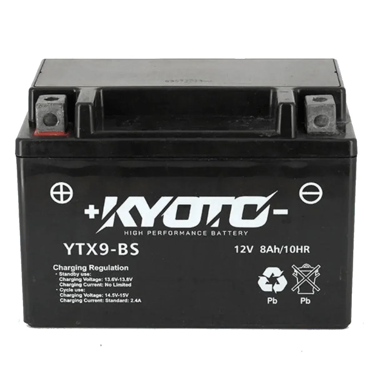 Batterie moto KYOTO YTX9-BS 12V 8Ah AGM bornes à vis positif à gauche