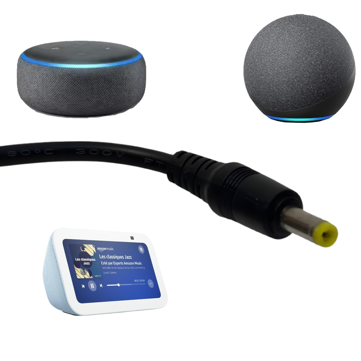 Alimentation 12V 1.25A 15W – Compatible Amazon Echo Dot 3, 4 et Echo Show 5