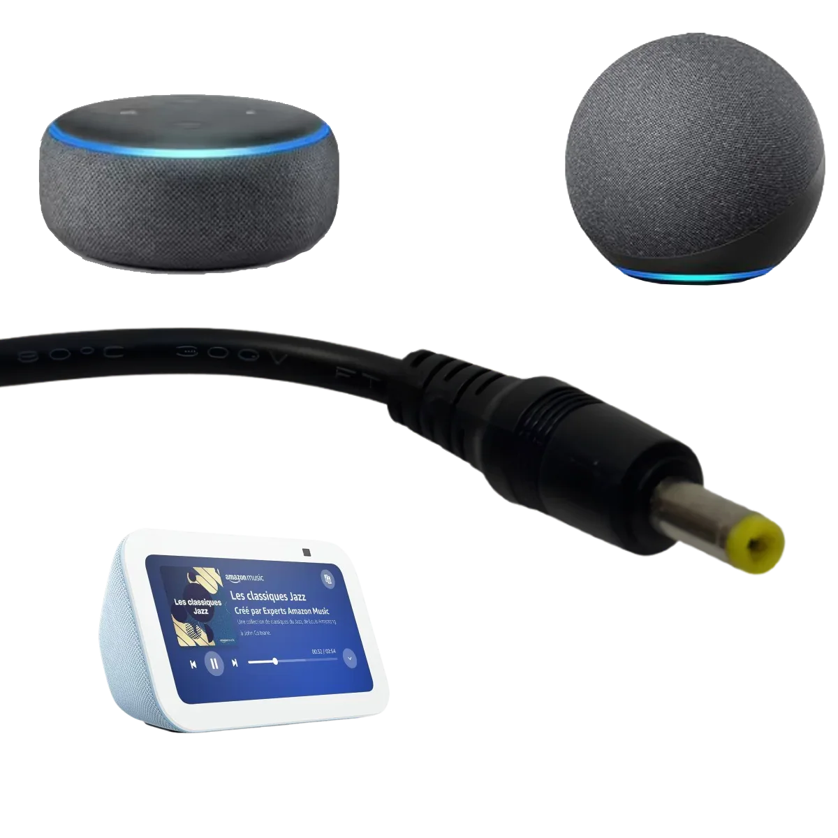 Alimentation 12V 1.25A 15W – Compatible Amazon Echo Dot 3, 4 et Echo Show 5