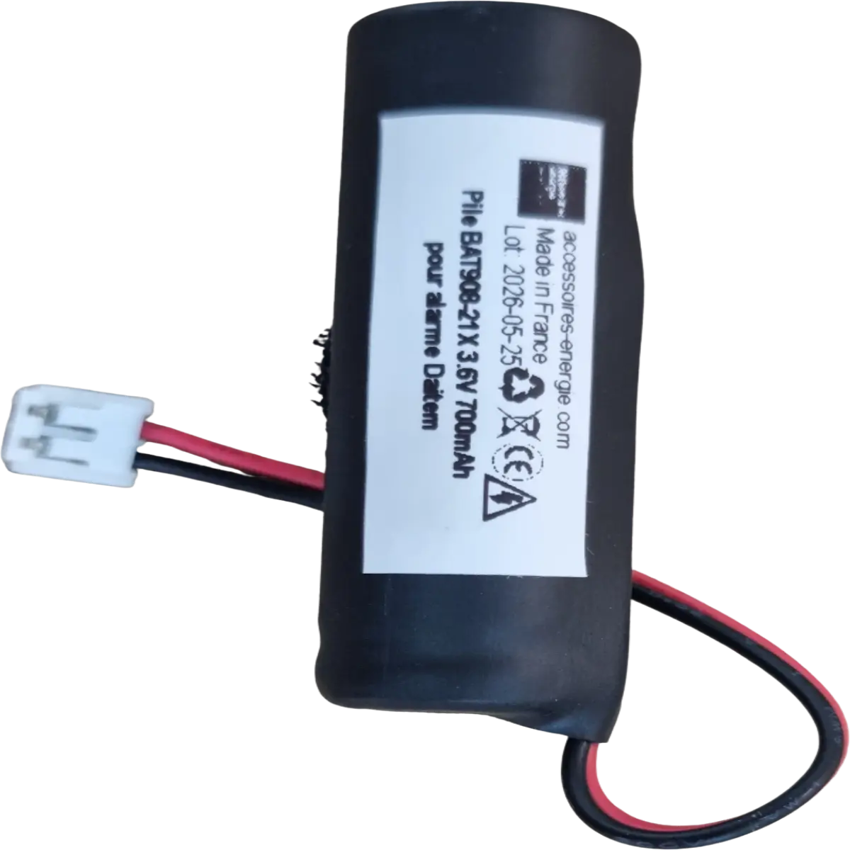 Pile BAT908-21X 3.6V 700mAh pour alarme Daitem
