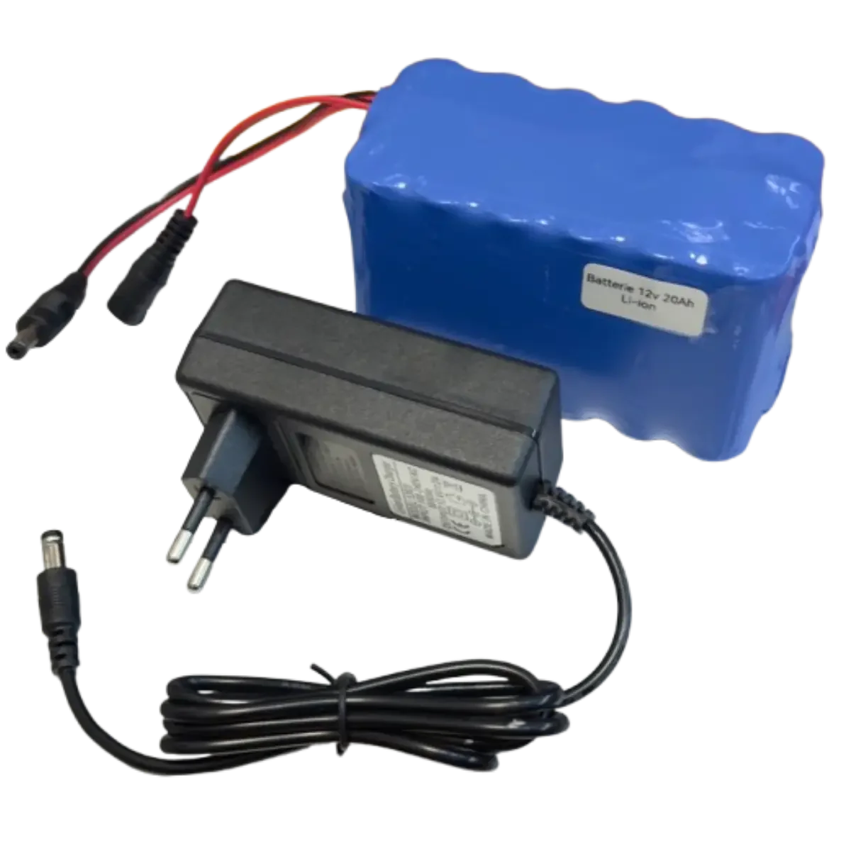 Batterie 12V 20Ah avec fiche mâle Jack DC 5.5x2.1 mm