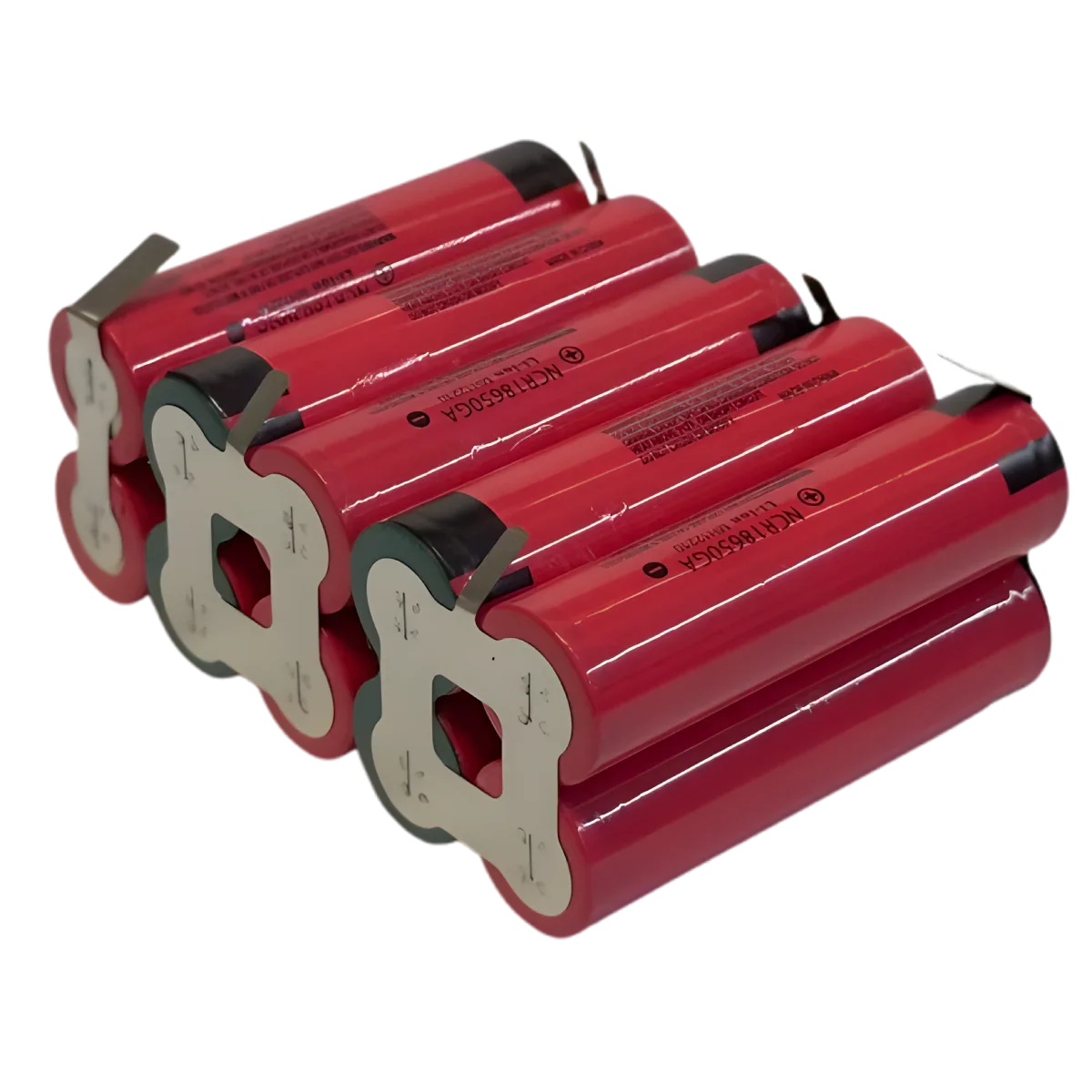 Pack batterie Li-ion 5S2P 18V 7Ah de dix cellules 18650 - vue principale du pack prémonté