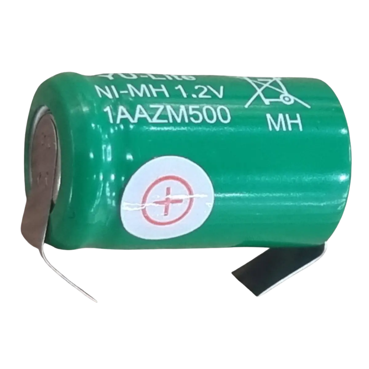 Languettes à souder batterie 1/2 AA NiMH Yuasa 500mAh