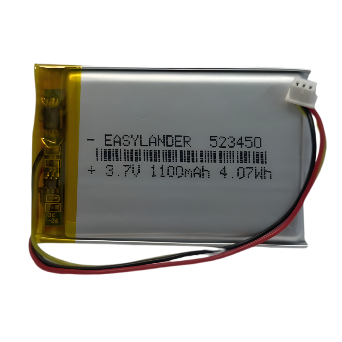 Batterie 523450 LiPo 3.7V 1100mAh avec connecteur 3 Pins