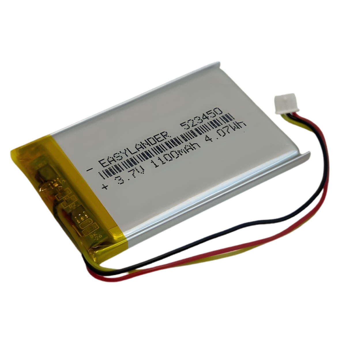 Batterie 523450 LiPo 3.7V 1100mAh avec connecteur 3 Pins