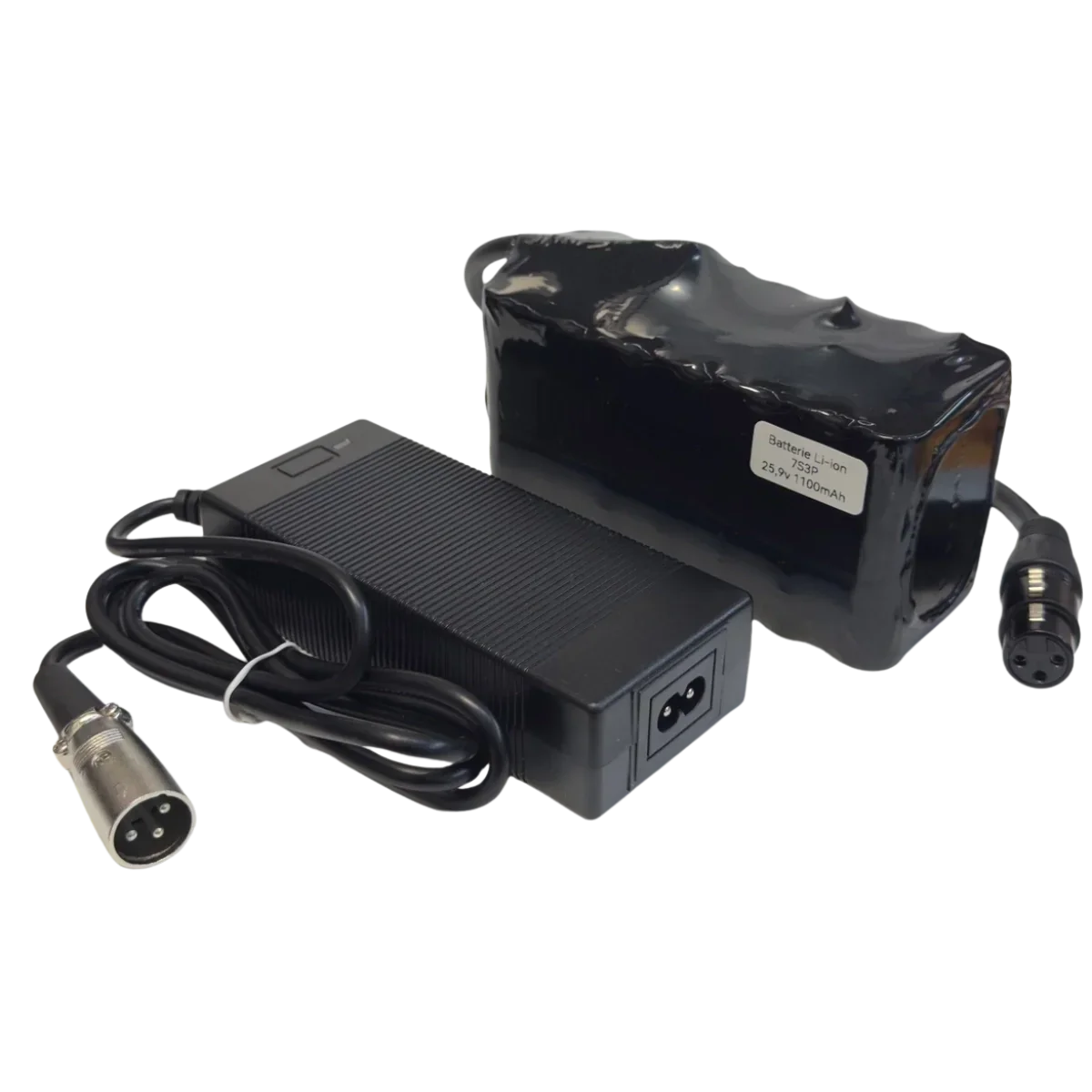 Batterie Li-ion 25.5V 10.5Ah 7S3P avec connecteur XLR femelle + chargeur Accessoires Energie