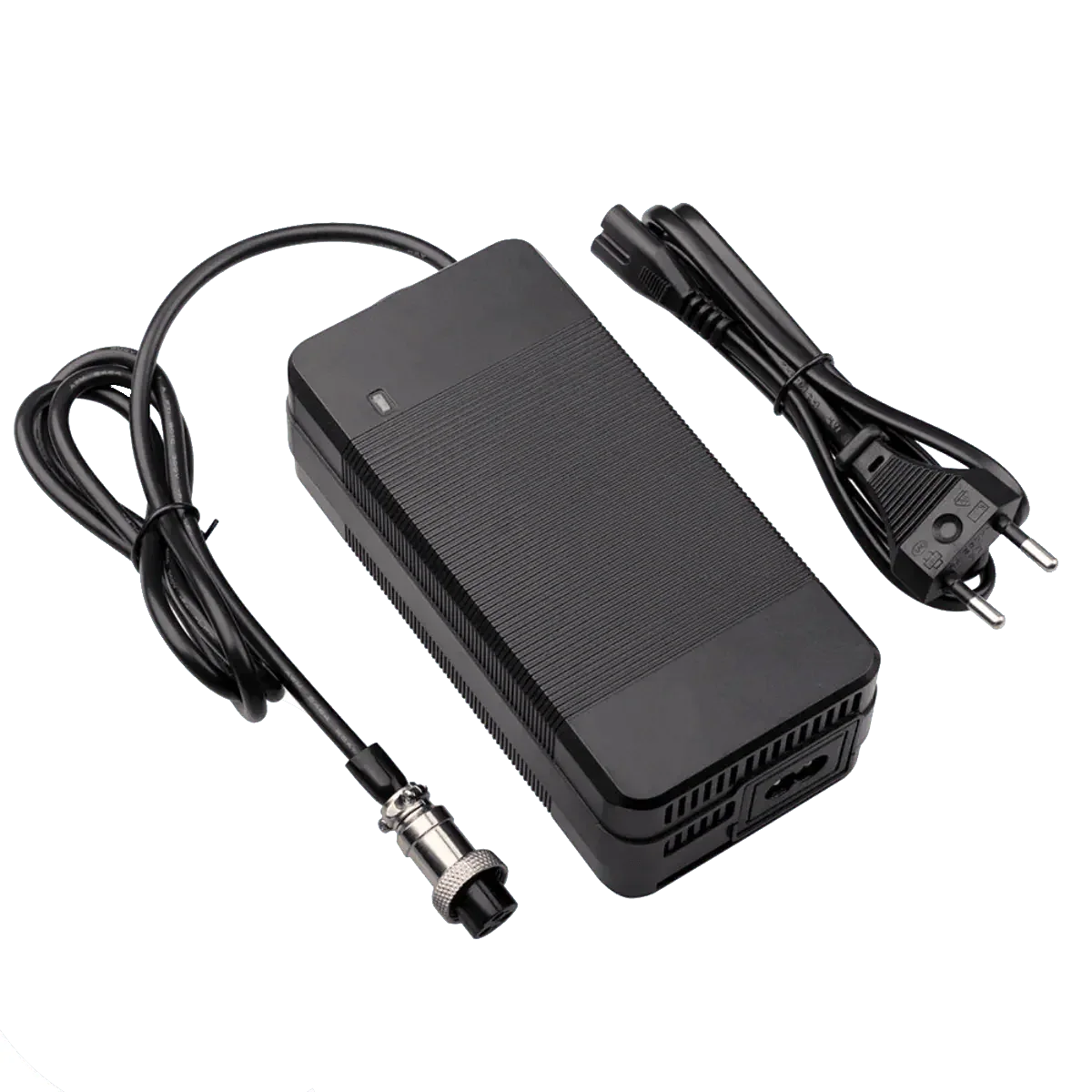 Chargeur 58,8 V 3 A pour batterie lithium 52 V avec connecteur GX16-3P et câble secteur