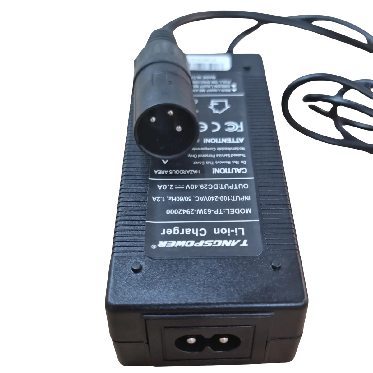 Connecteur XLR 3 contacts chargeur 29.4V 2A batterie Li-ion 7S