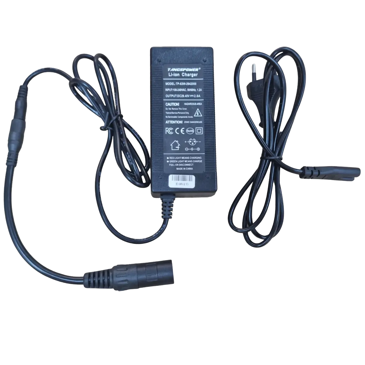 Chargeur 29.4V 2A Li-ion 7S XLR 3 contacts pour batterie 25.9V