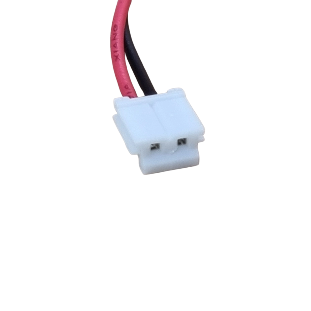 Connecteur blanc à deux broches avec fils rouge et noir de la batterie Doro Matra