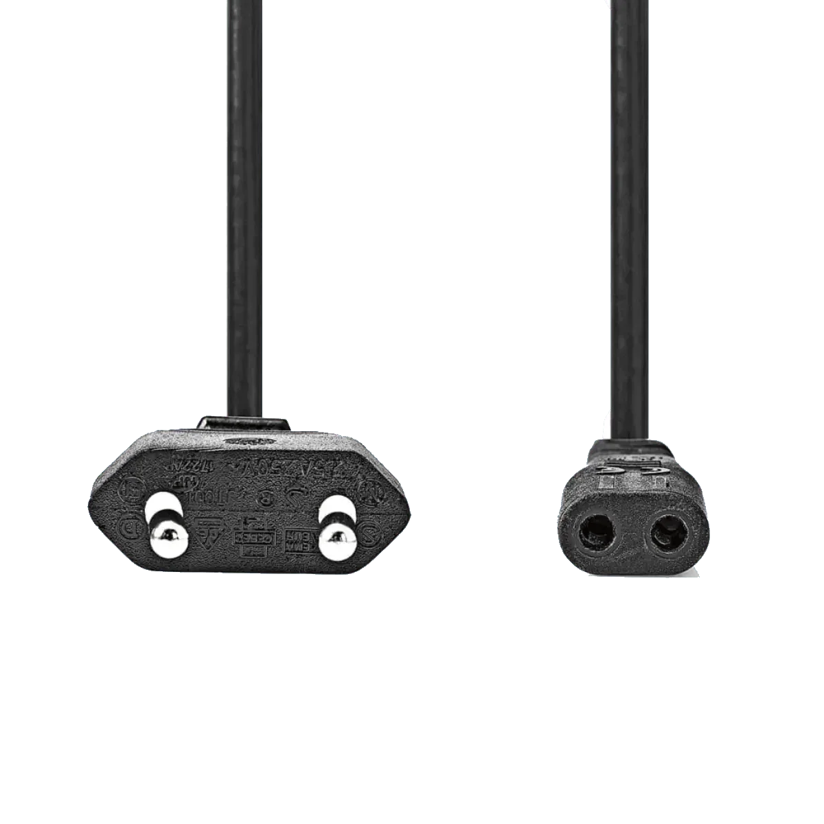 Câble secteur pour rasoir Nedis PCGP11060BK20 noir de 2 mètres avec connecteur IEC C1