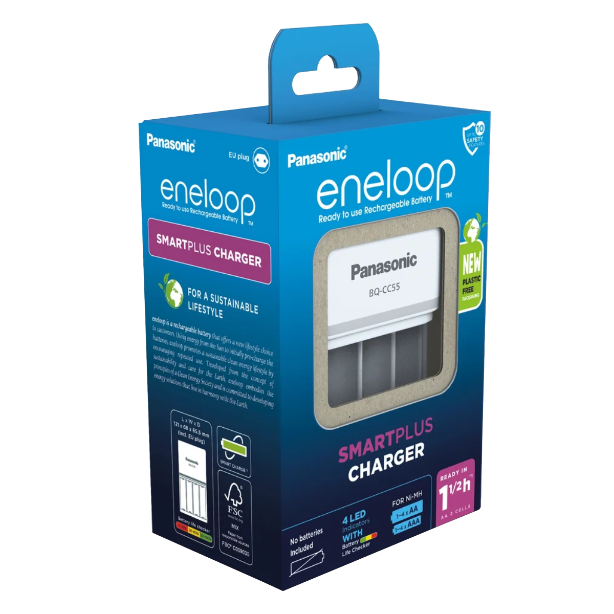 Chargeur Panasonic Eneloop BQ-CC55 – Piles rechargeables AA / AAA Ni-MH