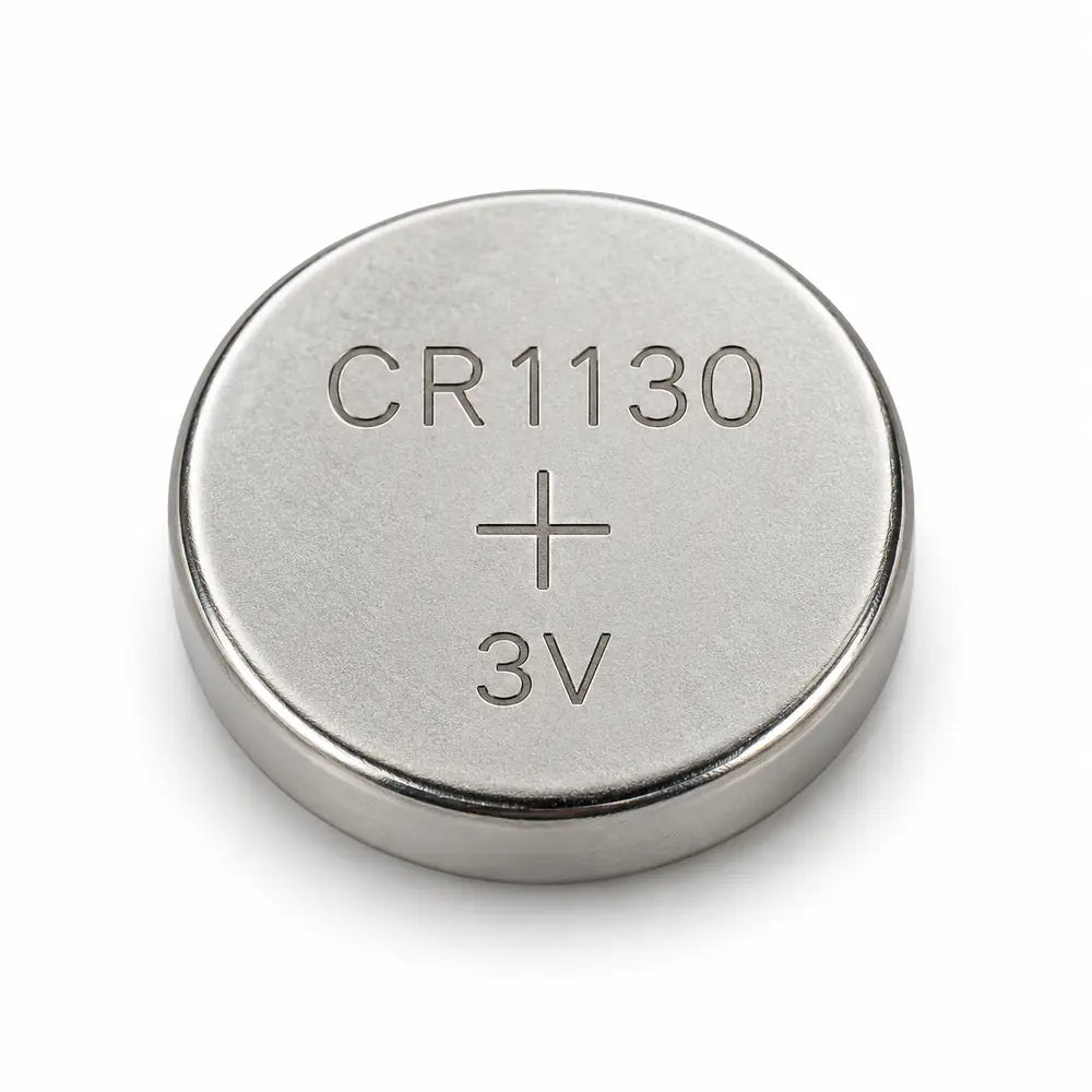 Illustration de pile bouton lithium générique CR1130 3 V, vue de face