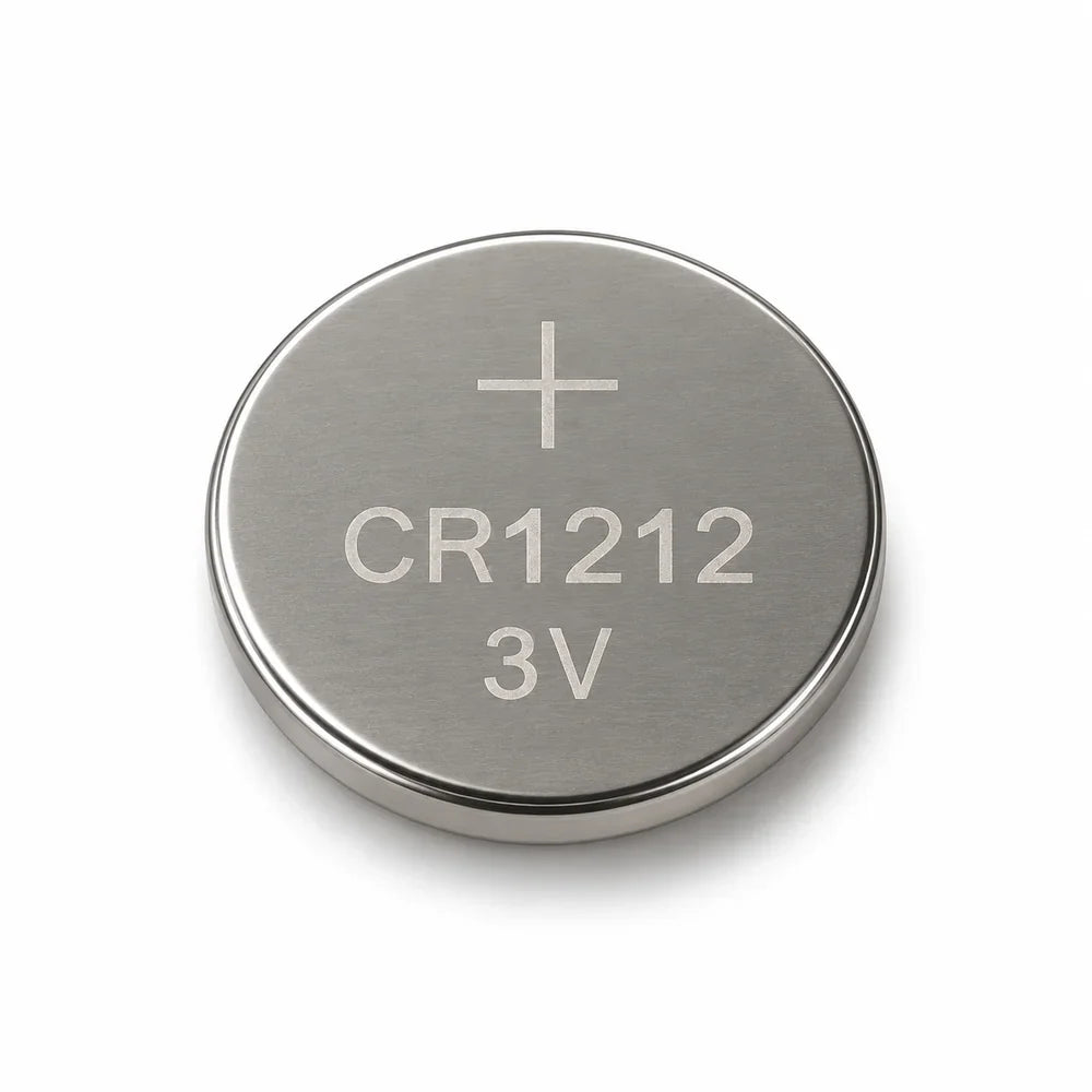 Illustration de pile bouton lithium générique CR1212 3 V, vue de face