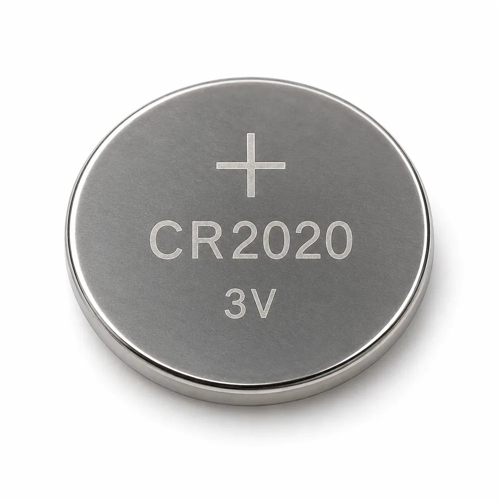 Illustration de pile bouton lithium générique CR2020 3 V, vue de face
