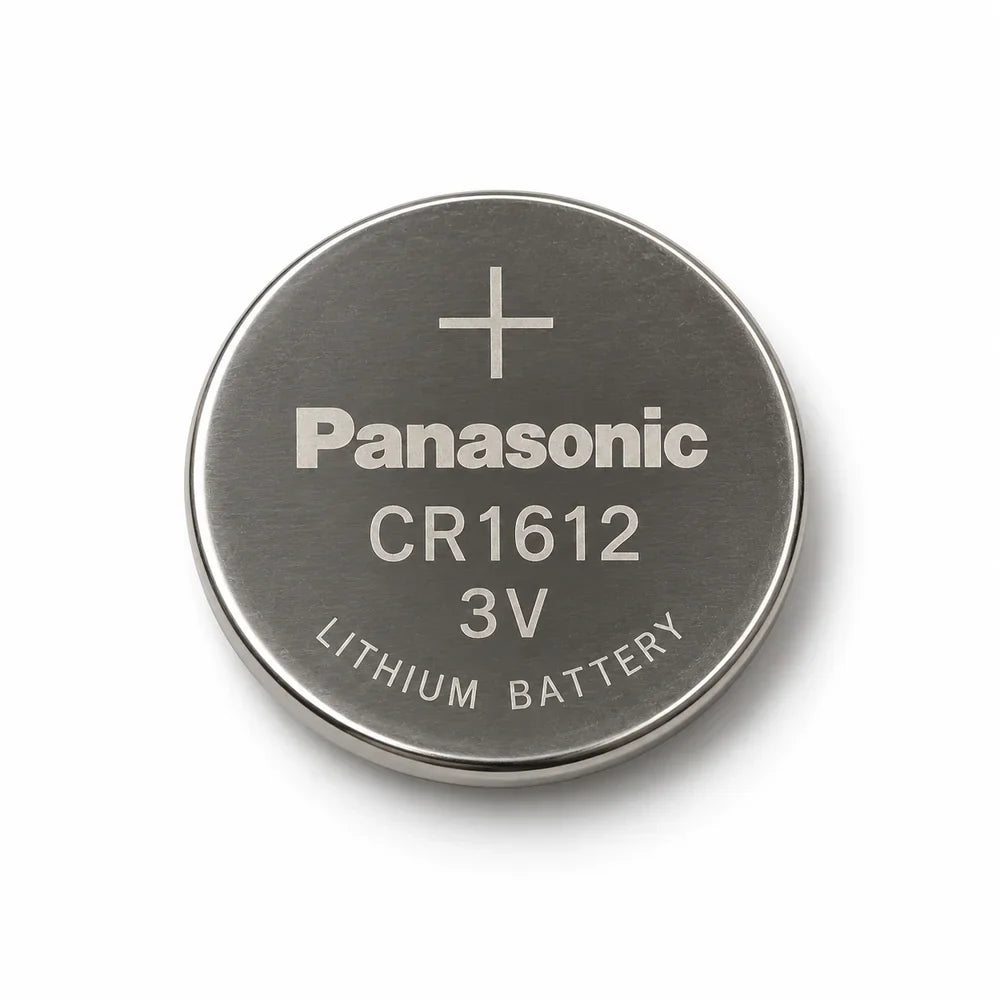 Illustration de pile bouton lithium Panasonic CR1612 3 V, vue de face