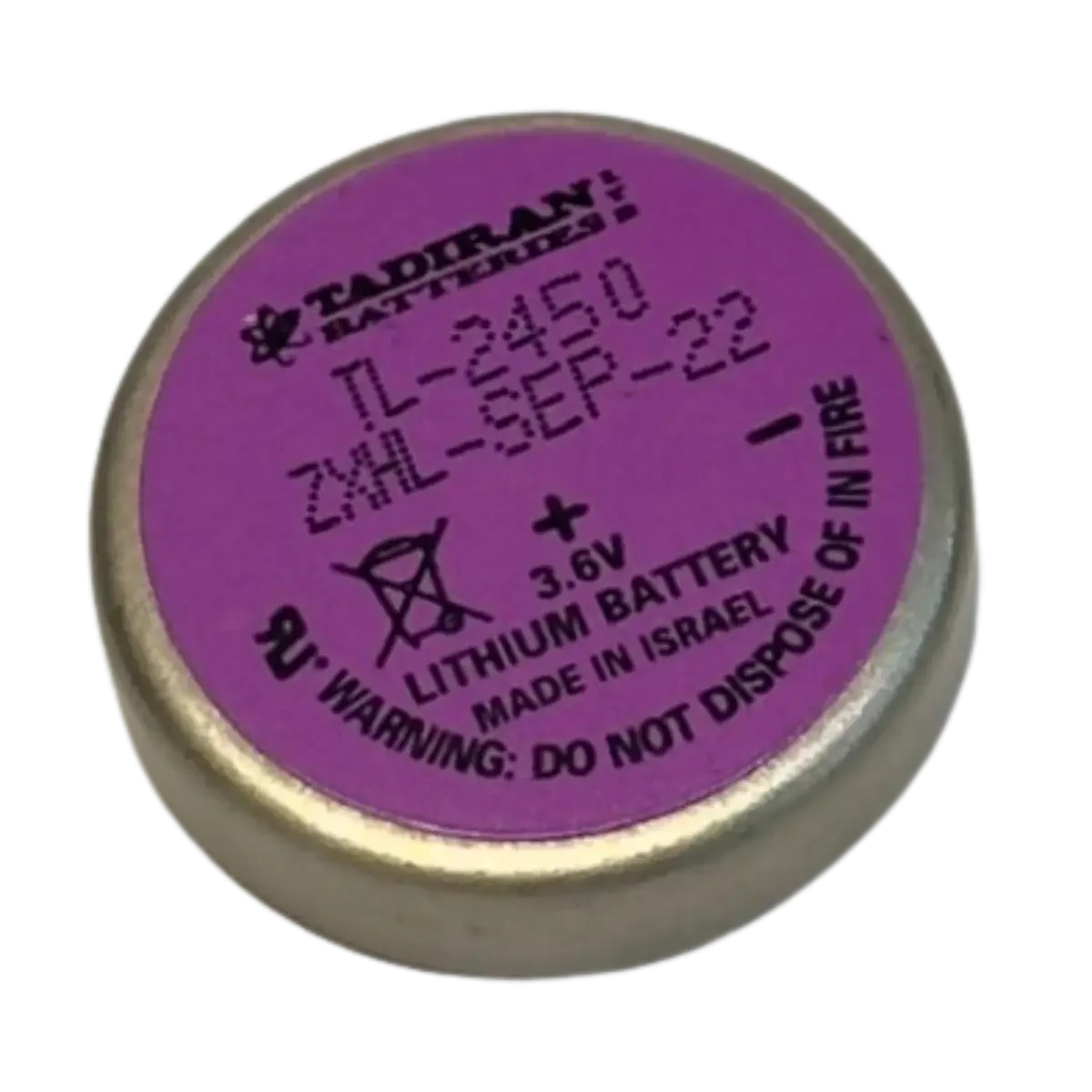 Pile lithium Tadiran TL-2450 3.6V 550mAh Li-SOCl2 à broches