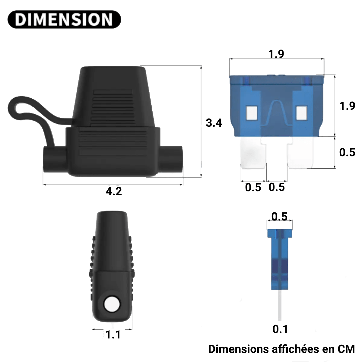 Porte fusible en ligne pour voiture