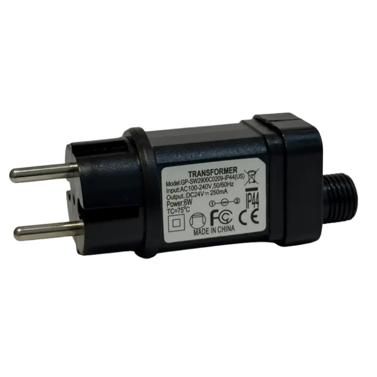 Transformateur secteur 24V – 6W pour guirlandes de décoration et de Noël
