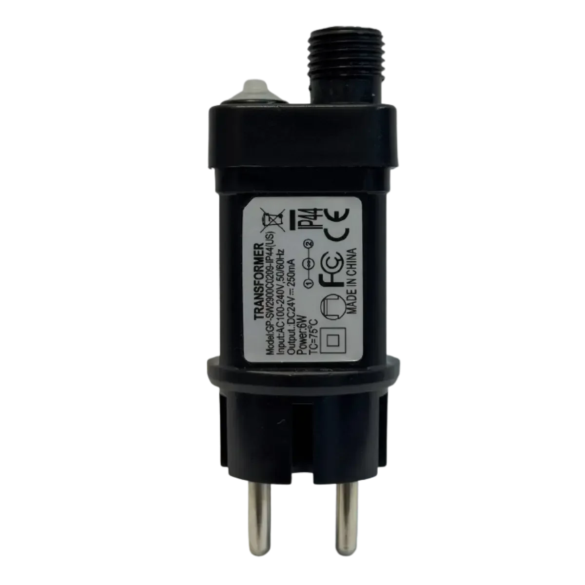 Transformateur secteur 24V – 6W pour guirlandes de décoration et de Noël étiquette