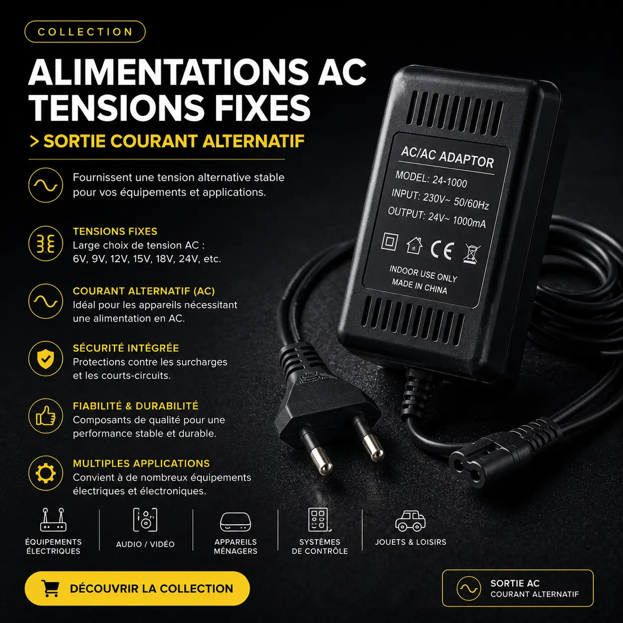 Alimentations AC à sortie courant alternatif