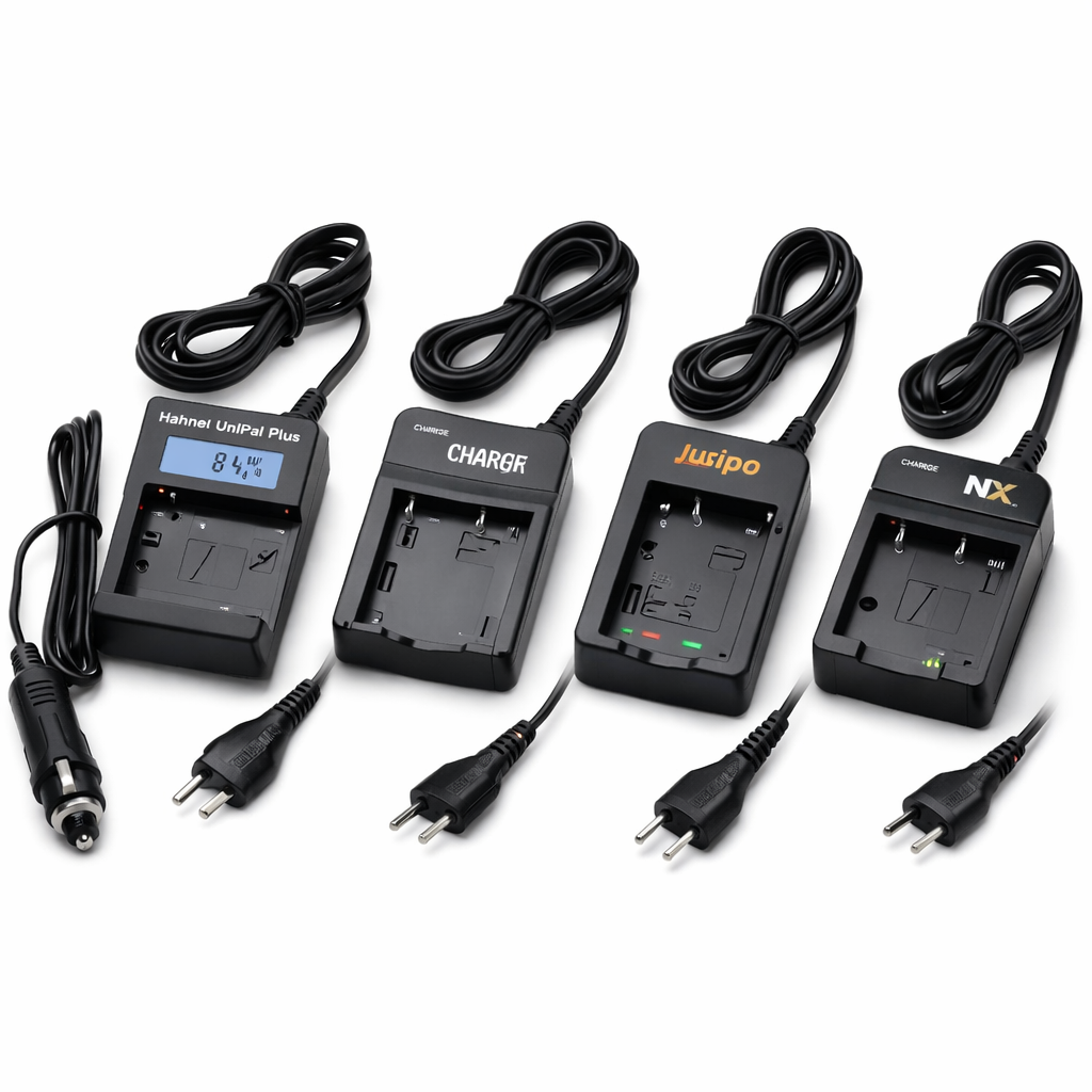 Chargeurs de batteries universels pour appareils photo avec câbles d’alimentation secteur