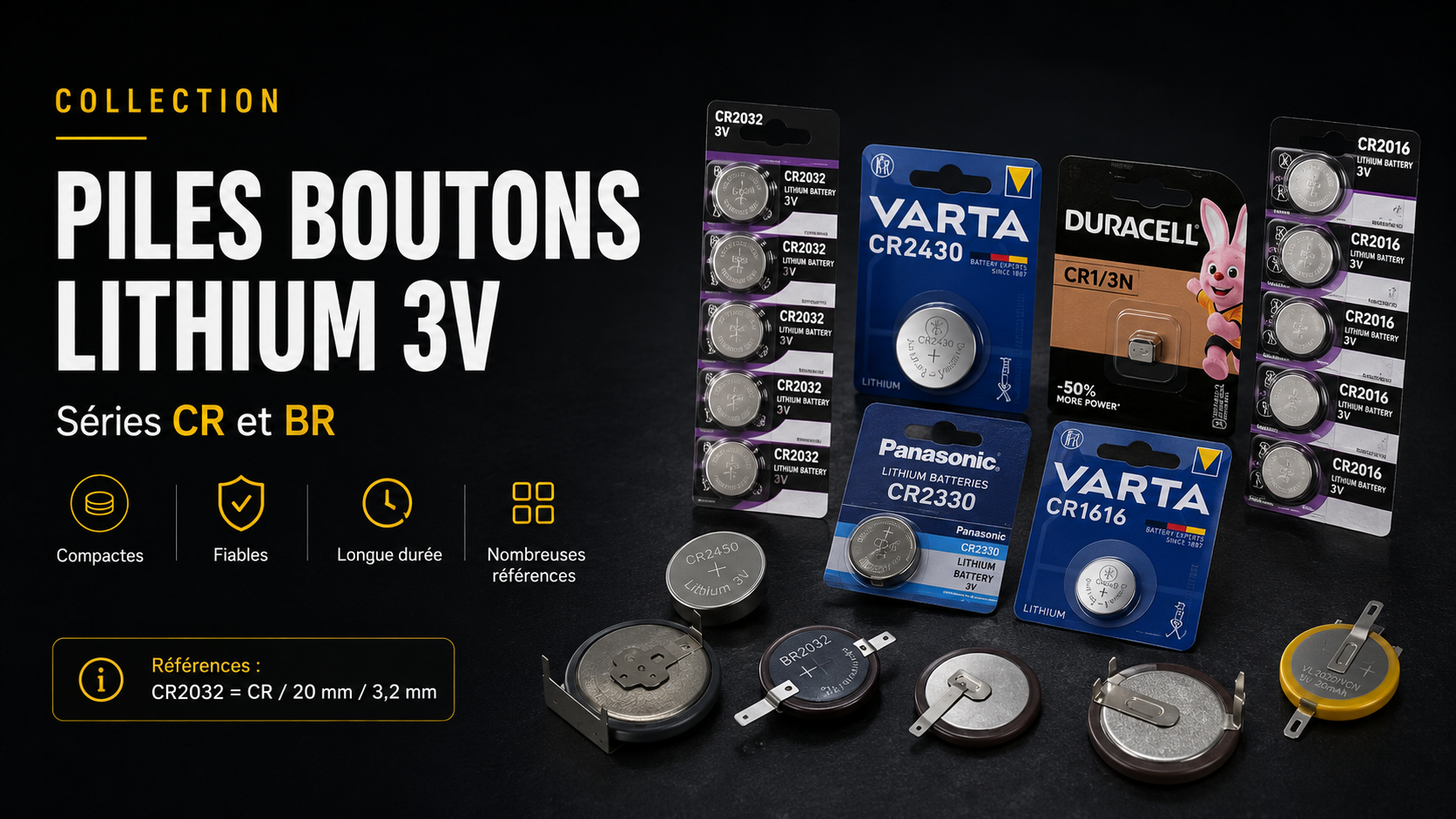 piles boutons lithium 3v
