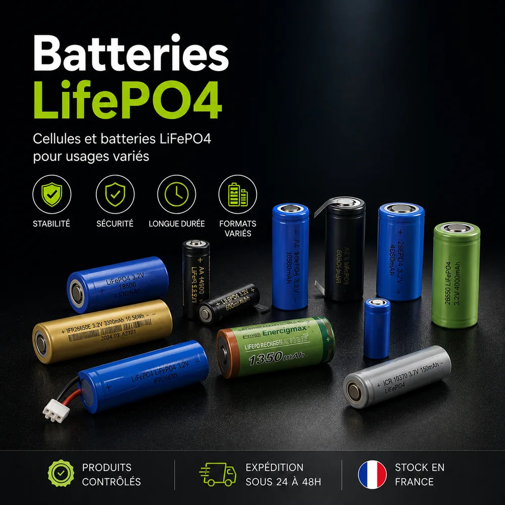 Batteries LifePO4 : cellules et batteries rechargeables LiFePO4