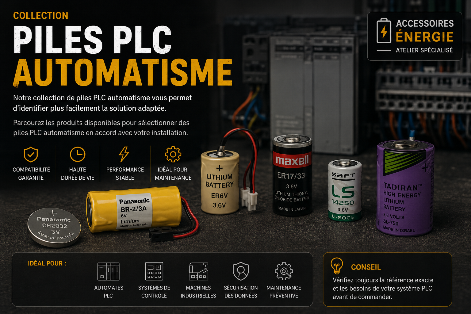 toutes nos piles pour PLC