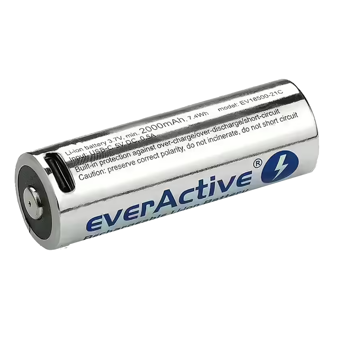Batterie Li-ion 18500 3.7V 2000mAh USB-C