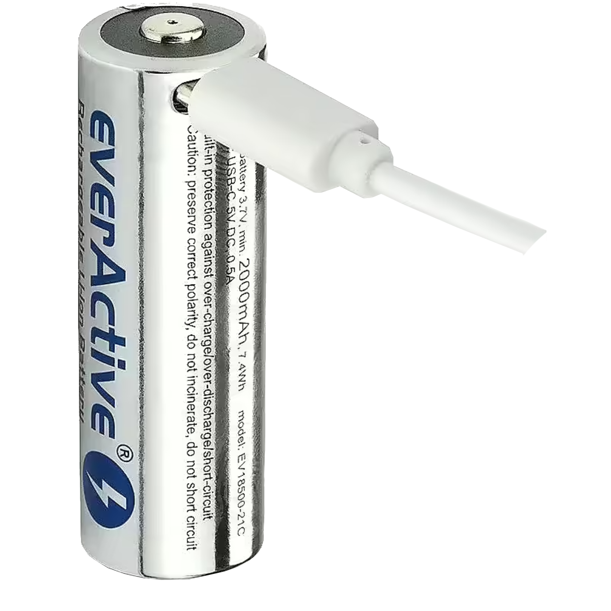 Batterie Li-ion 18500 3.7V 2000mAh USB-C