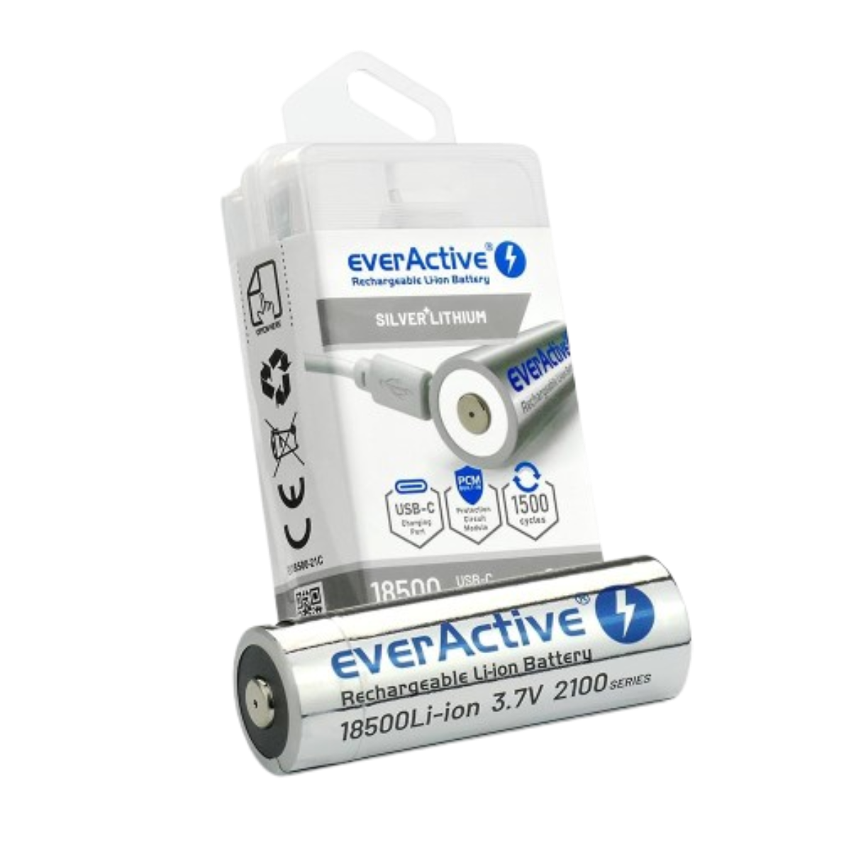 Batterie Li-ion 18500 3.7V 2000mAh USB-C