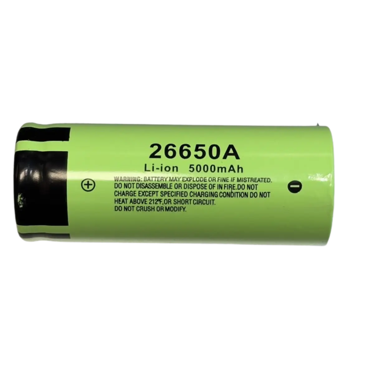 Accu 26650A Li-Ion 3.6V 5000mAh avec languettes à souder dos