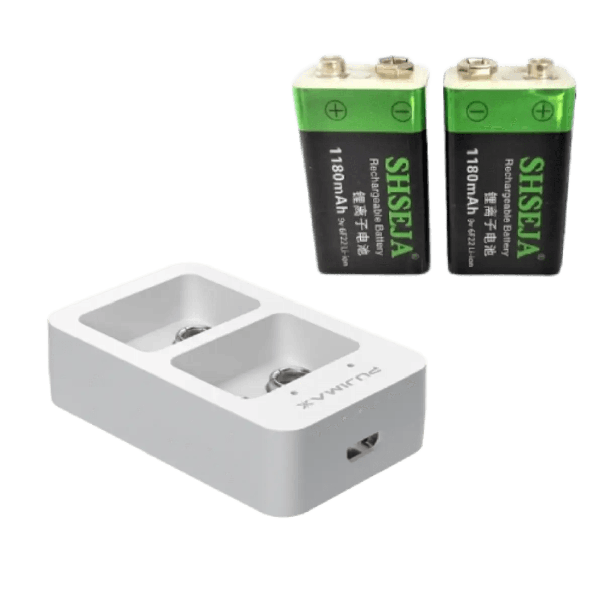 Chargeur rapide intelligent avec +2 batteries rechargeables 9v Li-ion