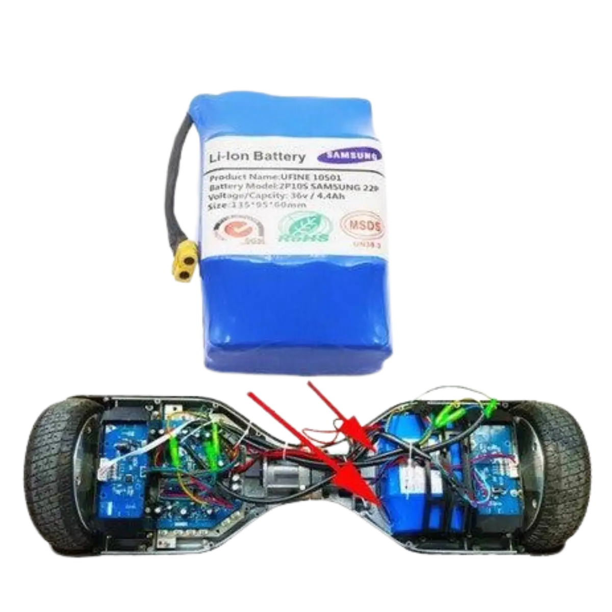 Batterie lithium pour Hoverboard 36V 6000mAh
