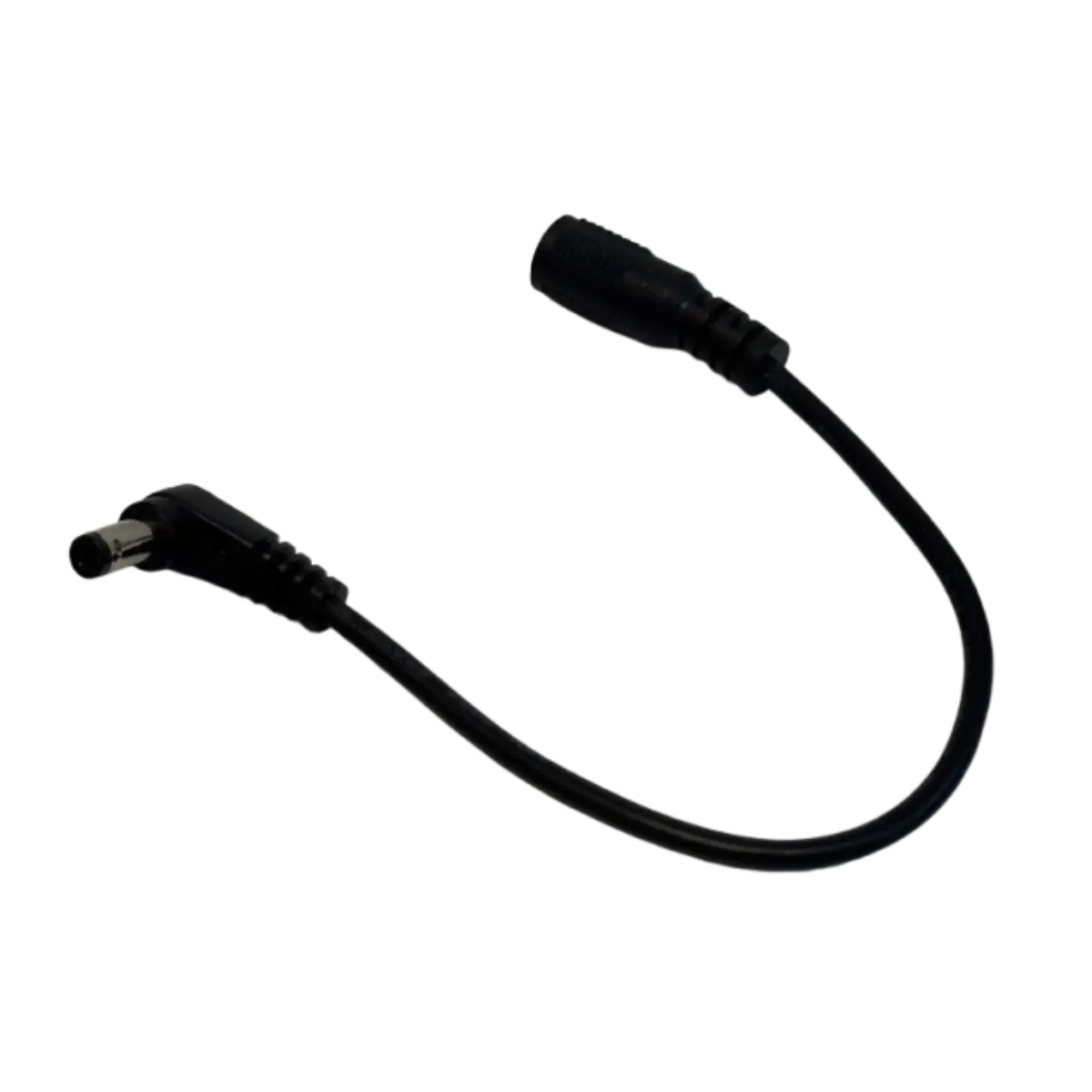 Câble adaptateur femelle 5.5 x 2.5 mm vers mâle 5.5 x 2.1 mm coudé – Longueur 15 cm