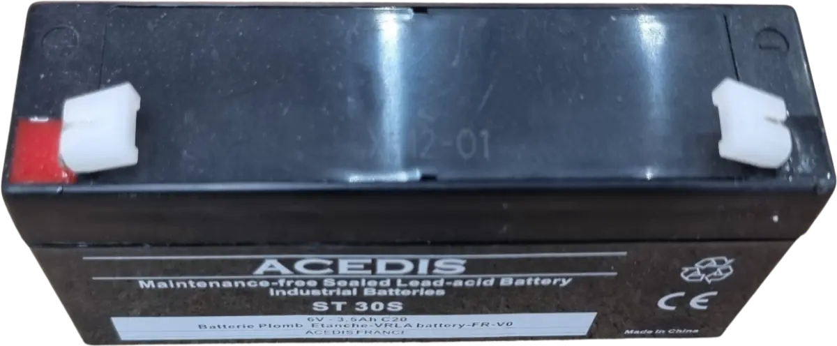Batterie Plomb AGM ACEDIS ST30S 6V 3.5Ah – Faston 4.75mm – Alarme UPS Médical