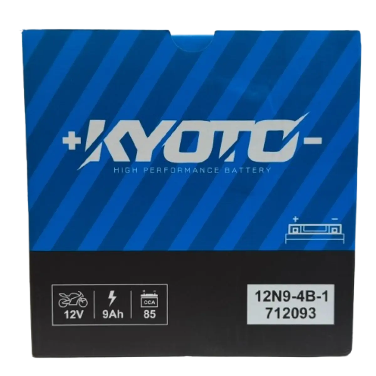 Kyoto - Batterie 12N9-4B-1 avec entretien, livrée avec Pack Acide