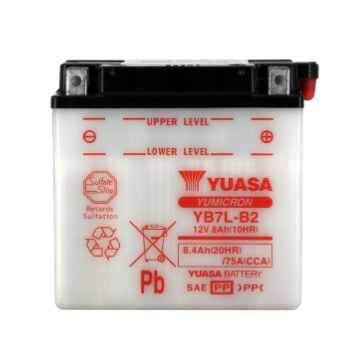 Yuasa - Batterie YB7L-B2 Conventionnelle Avec Entretien - Livrée Sans Pack Acide