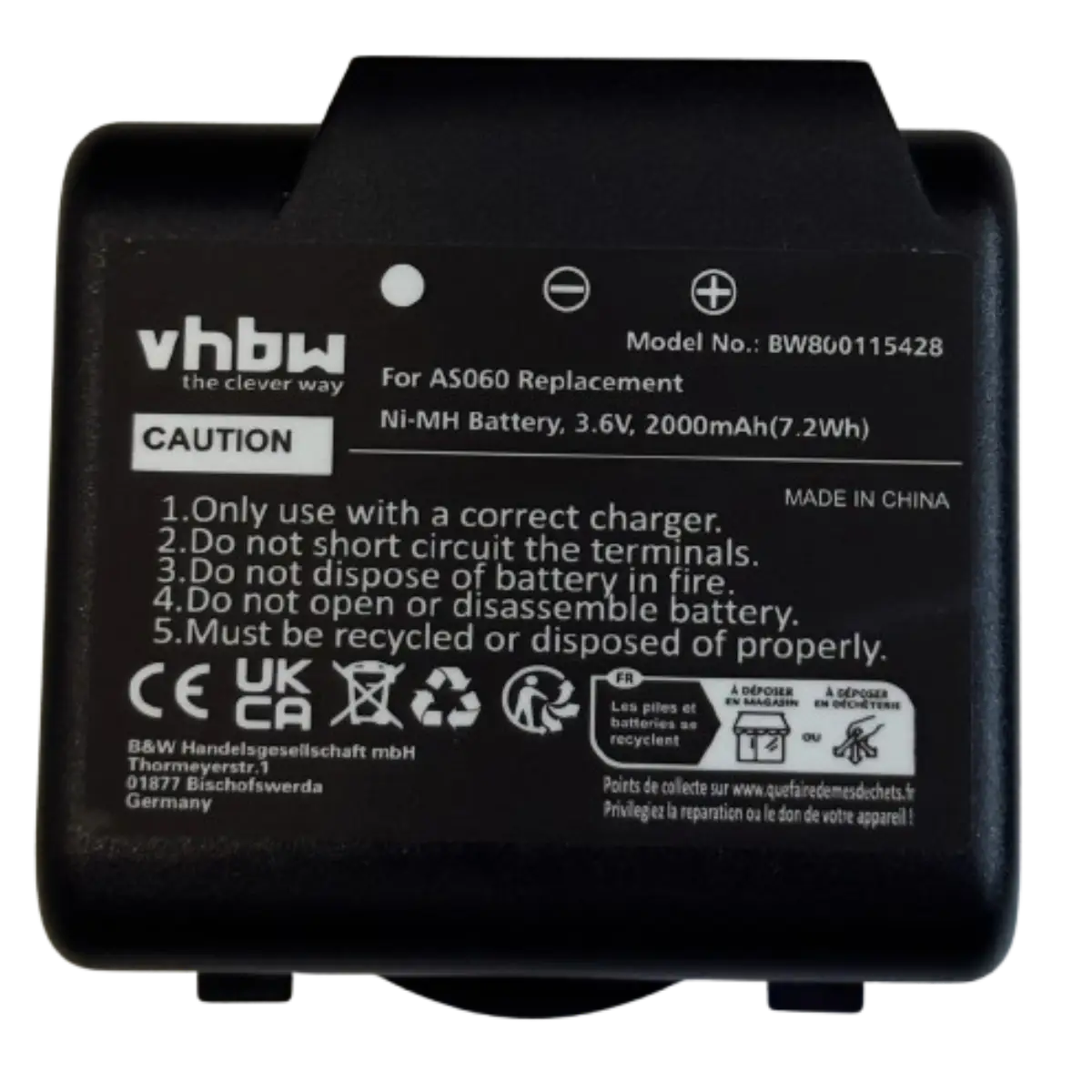 spécifications Batterie compatible IMET AS060, AS083 pour télécommande industrielle 3.6V 2Ah NiMh