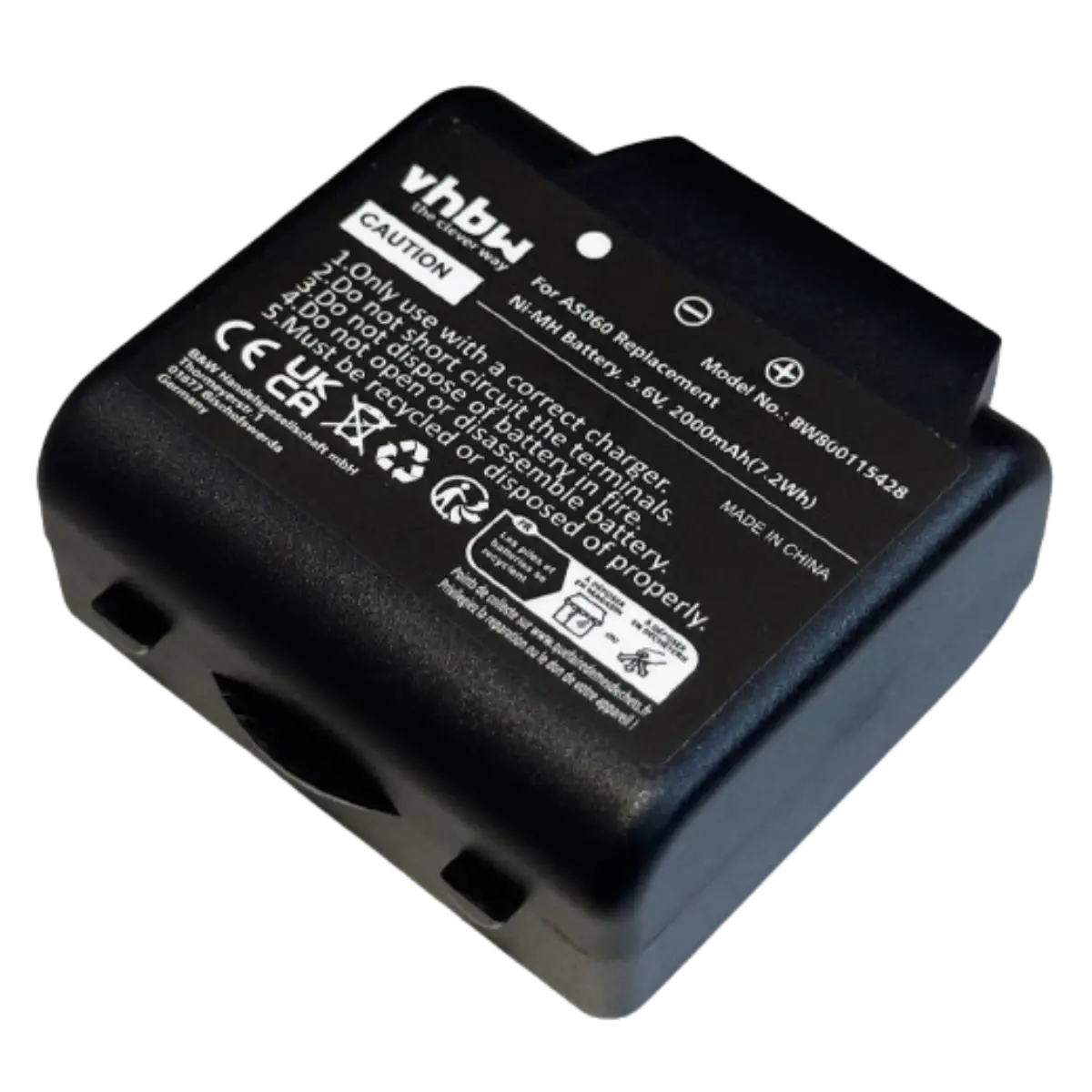 Batterie compatible IMET AS060, AS083 pour télécommande industrielle 3.6V 2Ah NiMh