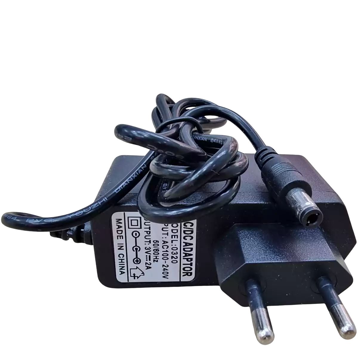 Fiche mâle DC 5.5 x 2.5 mm alimentation 3 V
