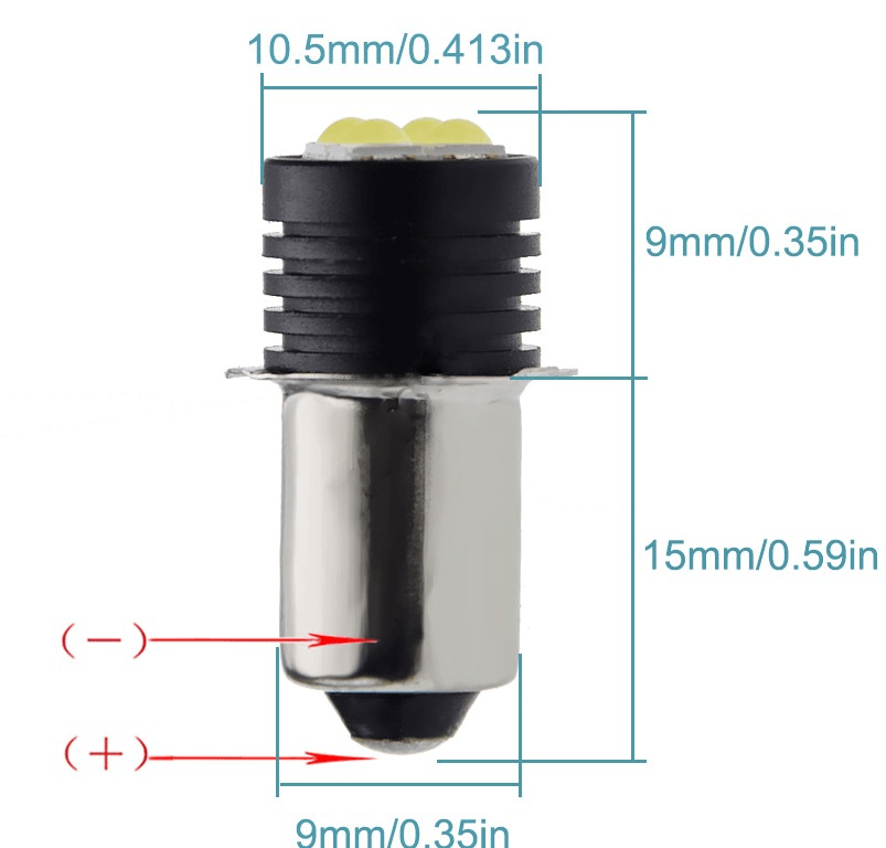 Ampoule LED P13,5S 3V pour lampe de poche Maglite Accessoires Energie