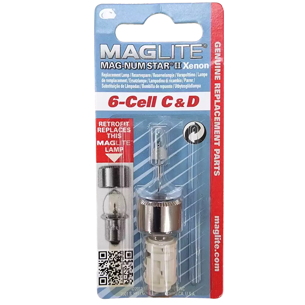 Ampoule Maglite LMXA601 Xenon pour lampe 6C et 6D