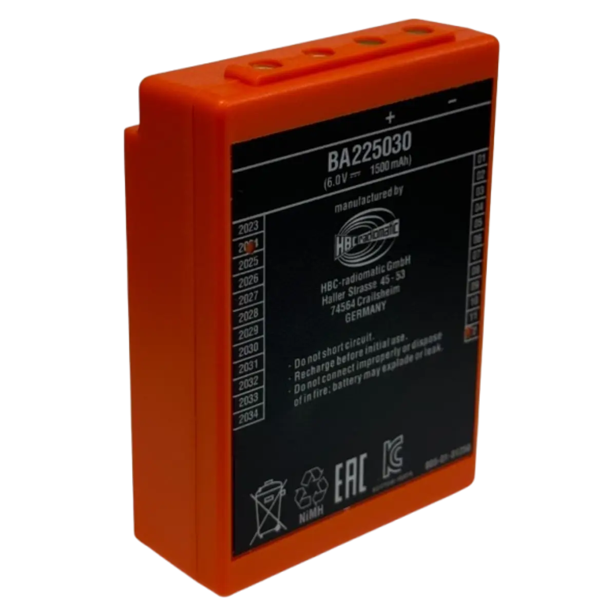 Batterie compatible FUB5AA BA225030 pour télécommande de grue HBC Linus, Spectrum